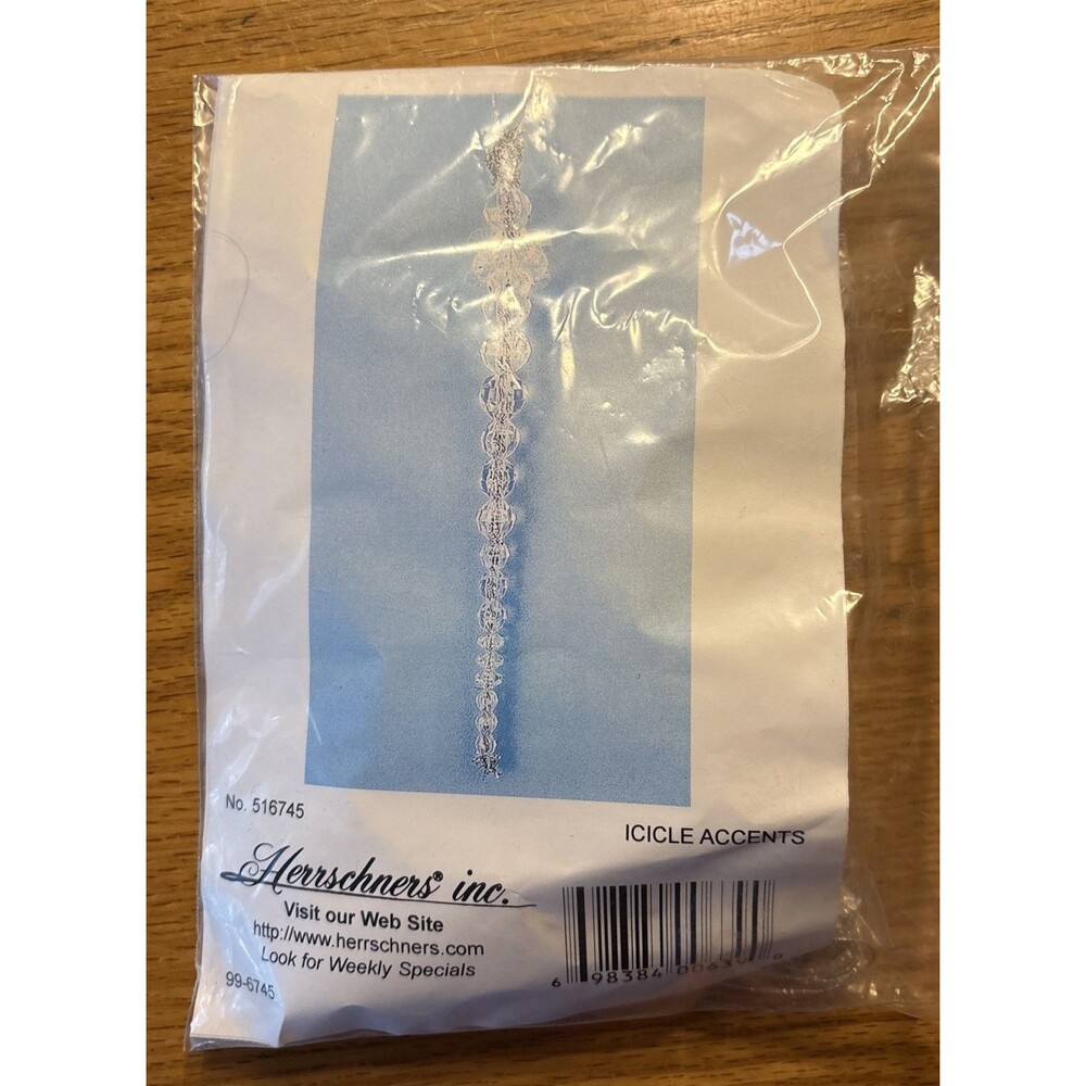 Vintage Herrschners Icicle Accents Beaded Christmas Ornament Kit 516745 NOS
